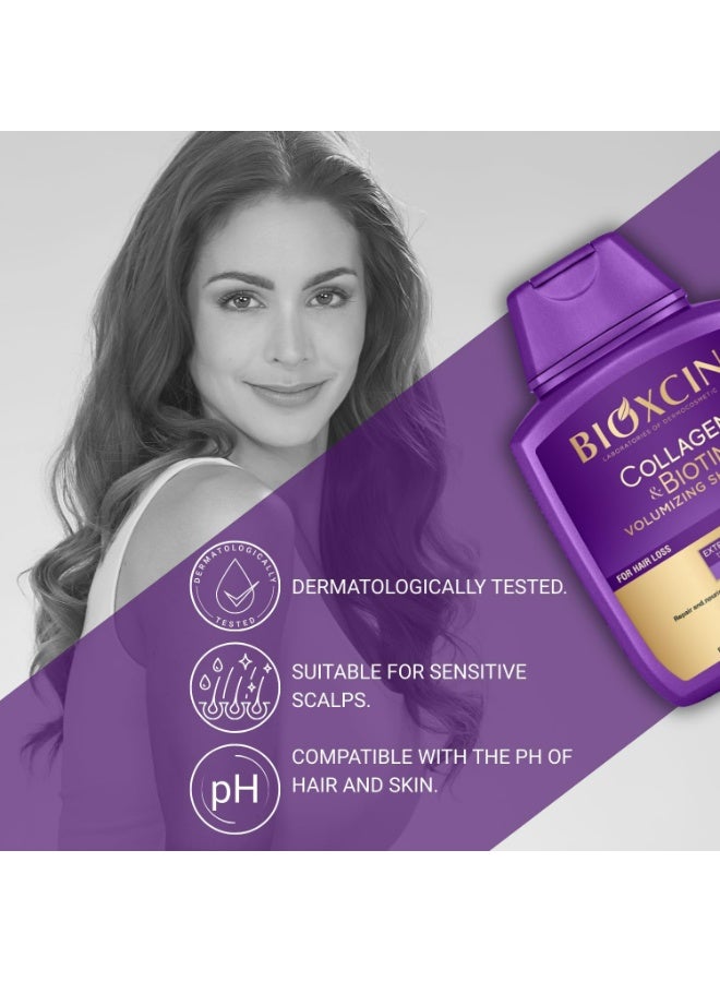 بيوكسين شامبو BIOXCIN بالكولاجين والبيوتين لتكثيف الشعر (300 مل + 100 مل) للشعر الخفيف والضعيف، خالٍ من الكبريتات - Image 4